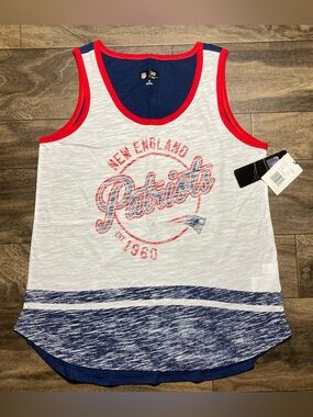 NWT NFL New England Patriots Heathered Tank Top Vintage Style Graphic Size M